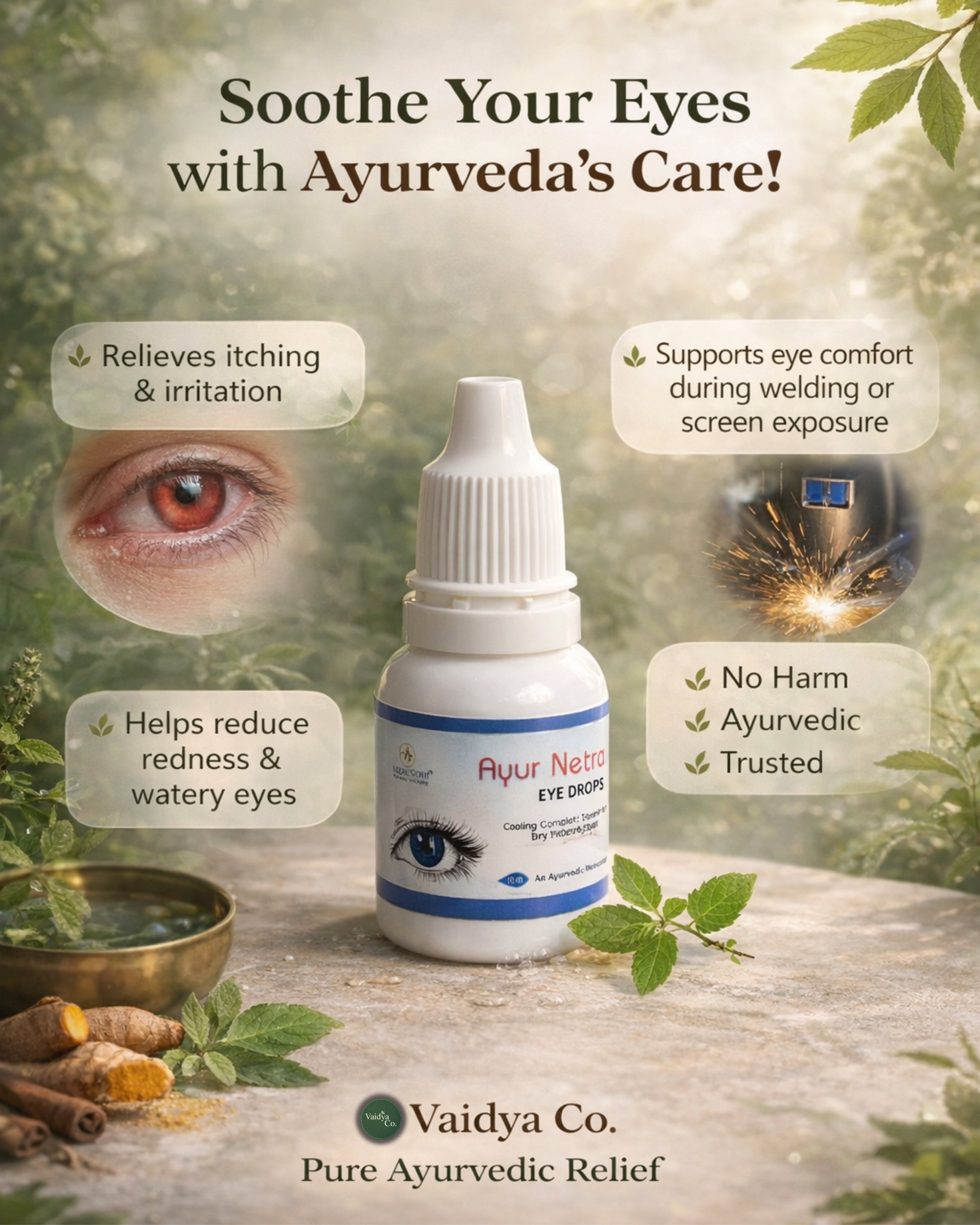 Ayur Netra Eye Drops – Ayurvedic Relief for Dry, Red & Irritated Eyes 1 bottle